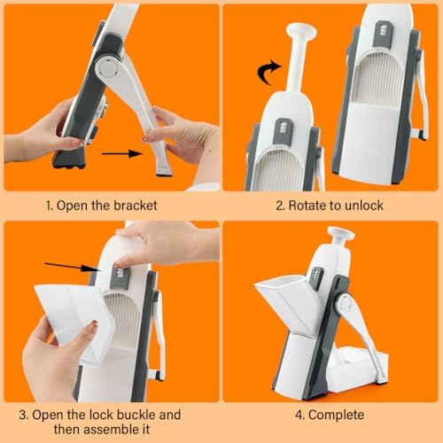 Safe Mandoline Slicer for Kitchen, Potato Slicer Cucumber Slicers with Peeler, Thickness Adjustable Vegetable Food Slicers, Vertical Kitchen Faster Cutter Artifact