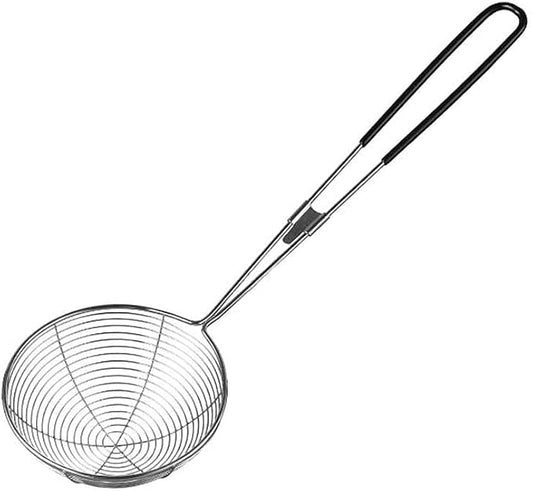 2.5 inch Hot Pot Strainer Scoops Stainless Steel Hot Pot Strainer Spoons Mini Mesh Skimmer Spoon Asian Ladle with Handle(M)