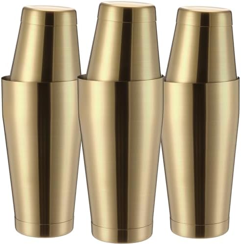 Sabary 6 Pcs Shakers Bartending Boston Cocktail Shaker, Sanding Gold