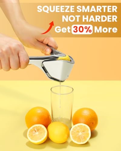 Premium Stainless Steel Lemon Squeezer – Heavy-Duty Manual Citrus Juicer with Seed Filter, Dishwasher-Safe, Ergonomic Grip, Ideal for Lemons, Limes, Oranges, and Grapefruits