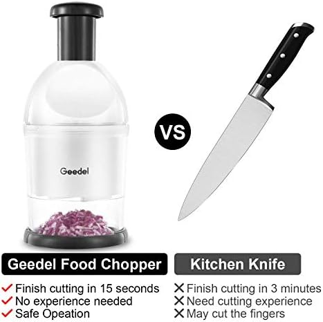 Geedel Food Chopper, Manual Vegetable Chopper Cutter, Slap Onion Cutter