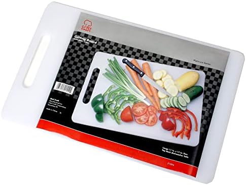 Chef Craft Basic Solid Plastic Cutting Board, 17.5 x 11 inch, White