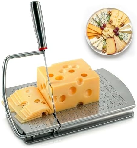 Stainless Steel Cheese Slicer for Block Cheese with Blade & Locking Design