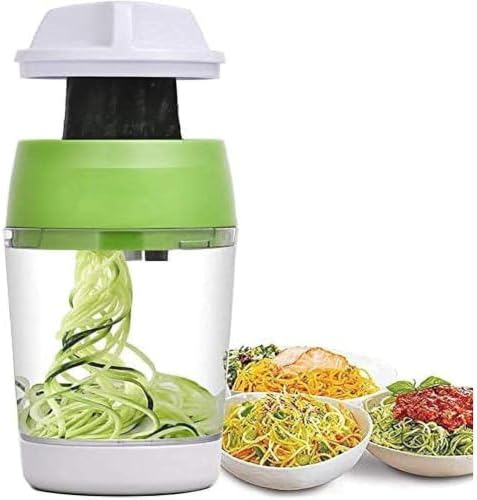 Handheld Spiralizer 3 in 1 Vegetable Slicer, Veggie Spiral Cutter Zucchini Spaghetti Maker Zoodle Maker Adjustable Spiral Slicer for Low Carb Meals (17/9/9)