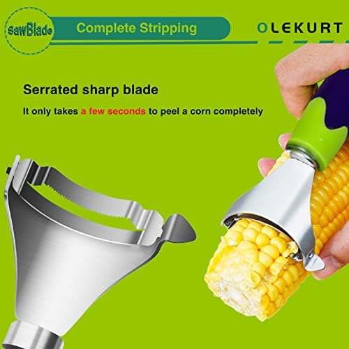 Eggplant Shaped Corn Peeler, Magic Corn Stripper for Corn on the Cob Remover Tool, Cob Corn Stripper with Good Grips (Purple)…