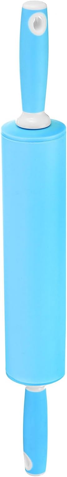 HARFINGTON Silicone Rolling Pins for Baking 20.5 Inch Rubber Handle Non-Stick Rolling Pin Small Roller Playdough Rolling Pins for Dough Pizza Pastry Fondant Kitchen, Blue