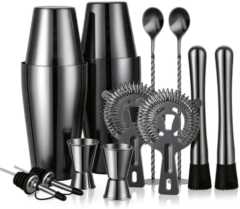 Mwellewm Cocktail Shaker Set, Boston Shakers, Bartending Drink Shaker Kit