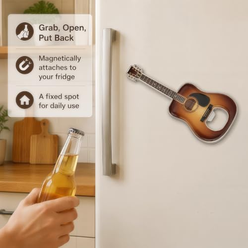 Guitar Shaped Bottle Opener, 2 Pack Metal Beer Opener Gift for Music Lovers
