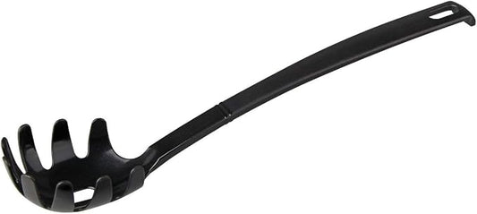 Fackelmann Nero Spaghetti, Plastic Kitchen Utensil, Pasta Spoon for Coated Pans and Pots (Colour: Black), Quantity: 1 Piece, 30 cm