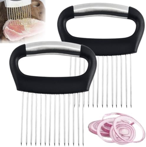Stainless Steel Vegetable Slicer - Onion & Potato Cutter, Lemon Slicer, Kitchen Chopper Assistant Tool (2, Style3)