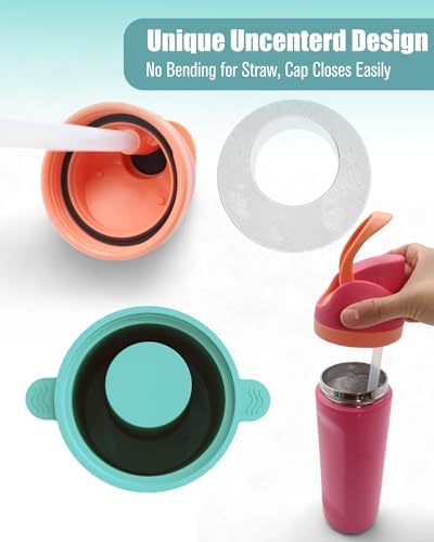 Ice Molds for Owala 24-40oz, Set of 3, Food-Grade Soft Silicone, No White Residue, Easy to Release, Straw Placement Compatible with Owala FreeSip, Keeps Drinks Cold Longer (Light Blue)