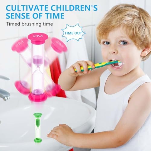 Sand Timer, KISEER 6 Pcs Colorful Hourglass Sandglass Sand Clock Timers Set 30sec / 1min / 2mins / 3mins / 5mins / 10mins for Brushing Children's Teeth, Cooking, Game, School, Office