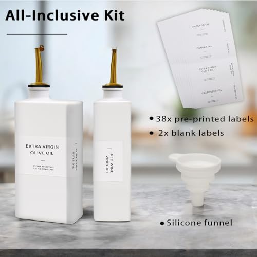 Olive Oil Dispenser Bottle for Kitchen, 16.9oz Soy Sauce Dispenser, UV Protected Oil&Vinegar Cruet Set, Soy Sauce Dispenser (Clear, Set of 2)