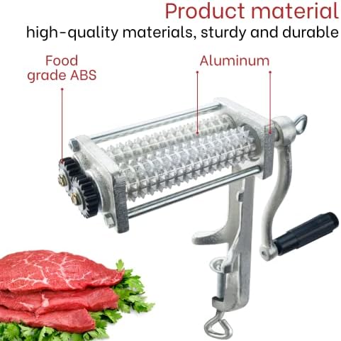 Heavy Duty Manual Meat Tenderizer – Cuber Tool Steak Flatten Tool Meat Tenderizer Commercial Tool Meat Grinder Attachment Clamp-on Tenderizer Rolling Meat Tenderizer Meat