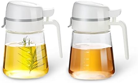 Oil Dispenser Bottle, 12oz Glass Oil Bottle with Scale, Kitchen