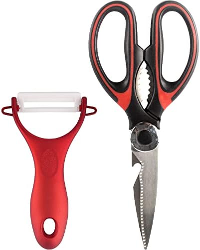 Premium 5-in-1 Kitchen Shears with Peeler Set - 1 Set (1 Scissor & 1 Peeler)