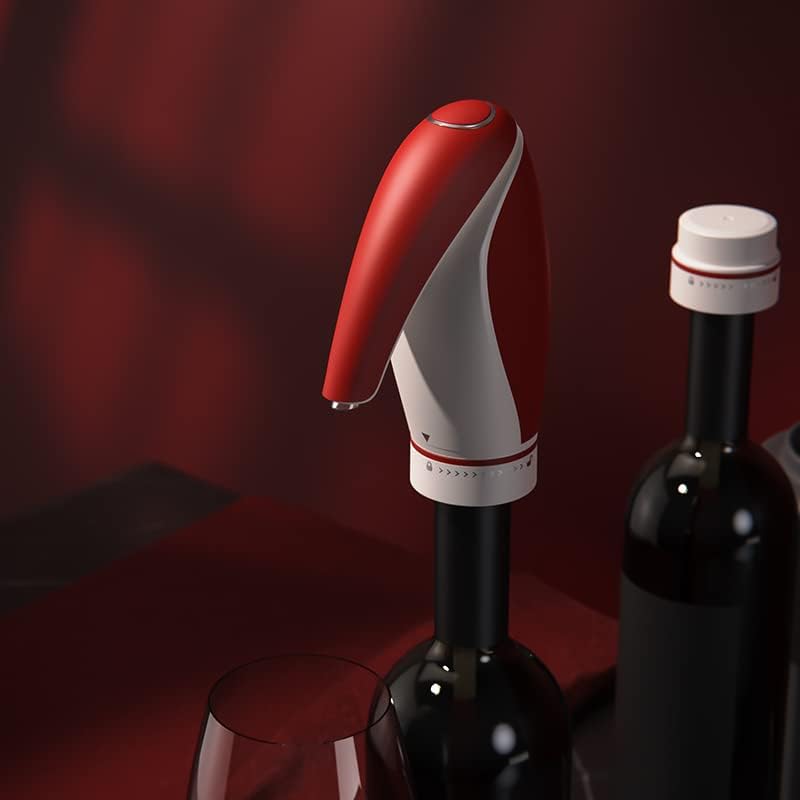 Electric Wine Aerator Dispenser, Automatic Wine Pourer with One-Touch Decanting, Rechargeable Drip-Free Wine Dispenser with 2 Wine Stoppers & Caps, Gift for Wine Lovers