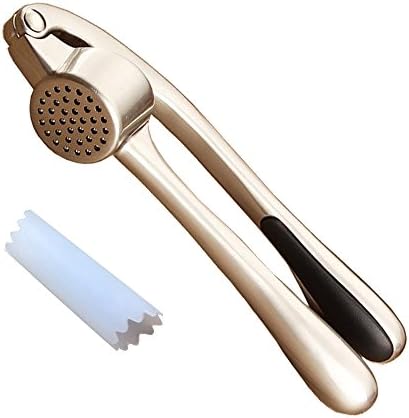 Kebley Garlic Press and Peeler Set Professional Heavy Soft-Handled Crush Garlic Silicone Tube Roller