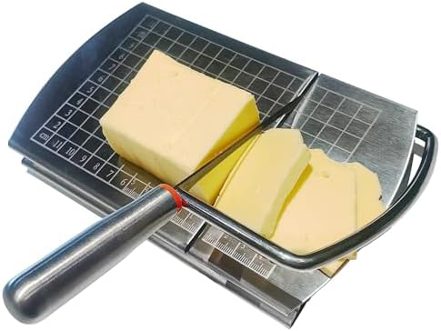 Multipurpose Cheese Slicers, Stainless Steel Cheese Cutter with Blade for Block Cheese, silver
