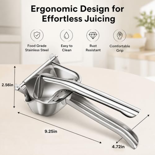 Manual Juicer Set - 304 Stainless Steel - With 10 Filter Bags & Food Tongs