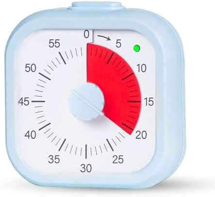Visual Timer for Kids 60 Minute Countdown Timer Silent Operation for Classroom Study Office Kitchen Kids Timer Teaching (Blue)