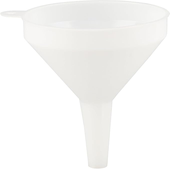 Restaurantware-Met Lux 8-ounce Plastic Funnel, 1 Plastic Funnel - Precise Spout, White Pouring Tool, Wide Spout, For Transferring Ingredients