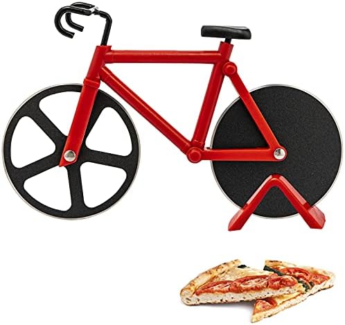Westmark Fuentez 13292260 Pizza Cutter in Bicycle Look with Stand Stainless Steel/Plastic Black/Red