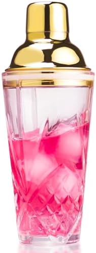 Glass Cocktail Shaker 14.5oz with Strainer