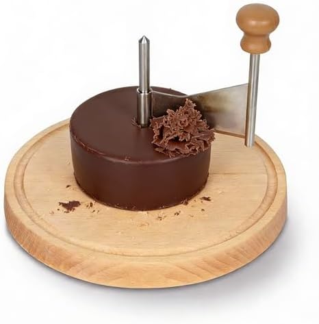 Cheese Curler Wheel Cheese Shaver for Tête de Moine Flower Wooden Base Stainless Steel Blade Cheese Curler Slicer Chocolate Cutting Tool for Restaurants Cafes Dessert Shops Home for gifts