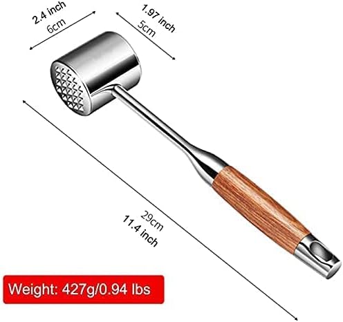 Meat Mallet Meat Tenderizer Tool Meat Pounder 304 Stainless Steel Meat Hammer Heavy Sturdy Meat Pounder for Tenderizing Steak Flattening Bee,Chicken,Pork Poultry Kitchen Mallet Tool