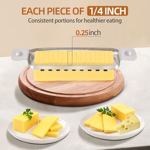 Stainless Steel Butter Slicer, Butter Cutter for Uniform 1/4-Inch Slices
