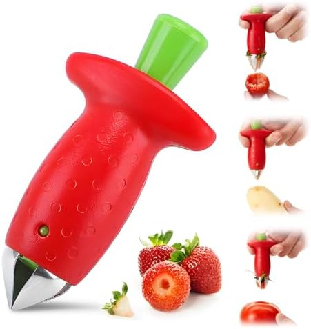 3 pack fruit strawberry corer stem remover picker huller tool;kitchen gadgets (3)