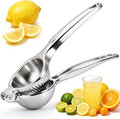 Lemon Squeezer Stainless Steel Large Manual Citrus Press Juicer | Heavy Duty, Solid Metal, Squeezer Bowl, Lime Squeezer