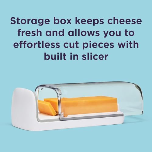 Chef'n 2-in-1 Cheese Slicer and Storage Container | Integrated Lid Keeps Cheese Fresh | Ideal Gift for the Cheese Lover