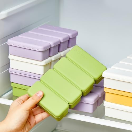 Bolycen Silicone Ice Cube Tray with Lid 2 Packs, Ice Cube Mold for Whiskey, Silicone Molds for Food (Green), Small, BICT02