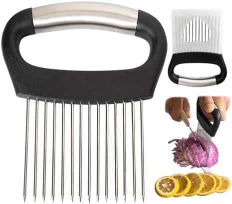 Large Onion Holder for Slicing, Food Slicing Guide with Safe Storage Cover