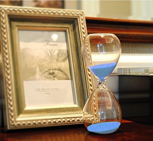 GracesDawn Transparent Glass Hourglass Sand Timer 60 Minutes with (Blue)
