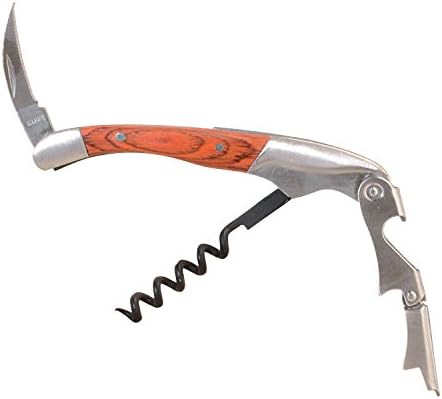 Thirsty Rhino Rapace, Professional Waiter's Corkscrew Wine Bottle Opener With Foil Cutter, Mahogany Wood (Set of 1)
