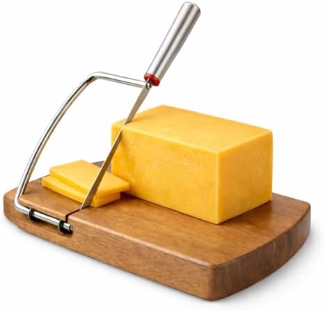 Cheese Slicer with Acacia Wood Board and Stainless Blade