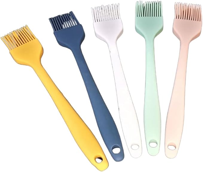 PARENCE.- Set of 2 Silicone Kitchen Brushes/Set of 2 Basting Brushes - Pastry, Barbecue, Daily Cooking - Heat Resistant (mix of colors)