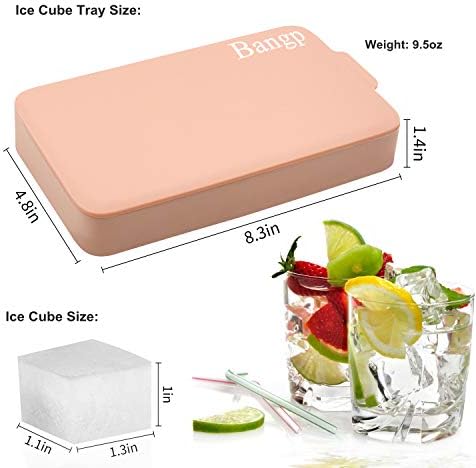Bangp Premium Ice Cube Trays with Lid,2 Pack,48‑Cube Total