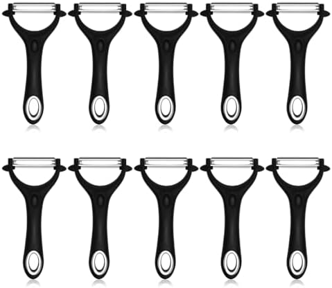 10 Pack Vegetable Potato Peeler for Kitchen,Ergonomic Soft-Touch Handle-Black (Black, 10 Pack)