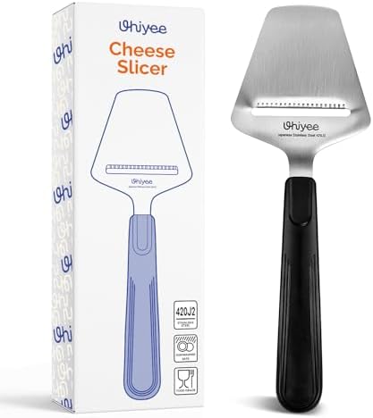 UHIYEE Micro-Serrated Handheld Cheese Slicer Plane for Hard Cheese, Black