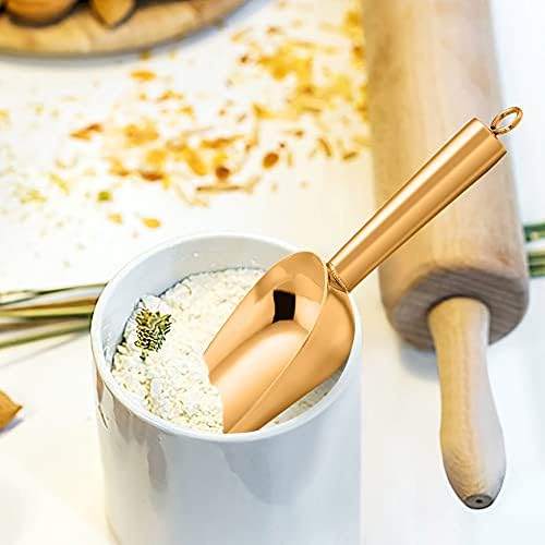 TeamFar Mini Scoop Set of 6, 3 Oz Small Ice Canister Candy Scoops - Gold