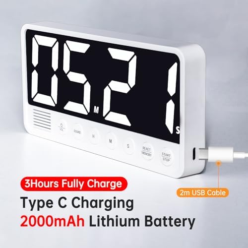 Digital Kitchen Timer - 7.1” Extra Large Display LED Countdown Timer