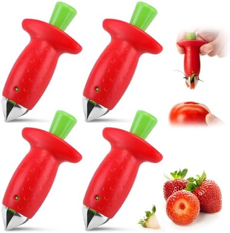 Strawberry Huller Stem Remover, Strawberry Corer Huller, Fruit Corer Tool, Kitchen Gadgets (4)