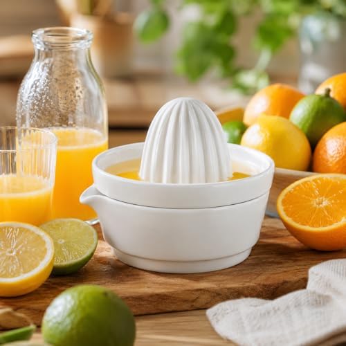 Garneck Ceramic Lemon Squeezer, Manual Citrus Juicer, Hand Press for Lemons, Oranges and Limes, Ideal for, Modern Kitchen Design, Durable Material, Simple