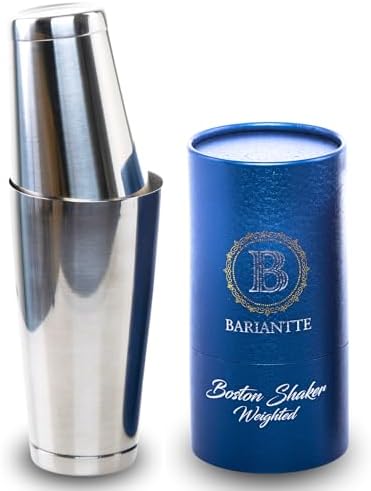 BARIANTTE Weighted Boston Cocktail Shaker - Large 28oz & 18oz, Professional Bartender Shaker Set