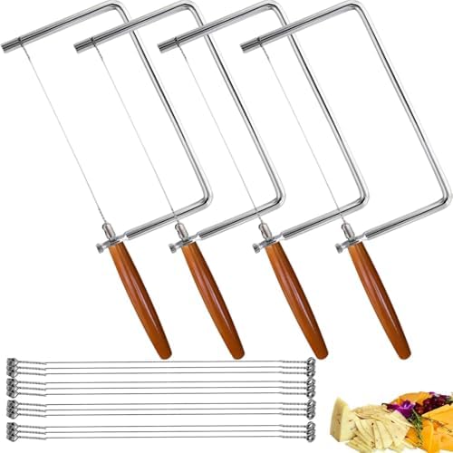 7in Cheese Slicer Kit Accessories Kitchen Knife Cheese Cutter Stainless Steel Components DIY for Making Giftable Cheese Cutting Boards with Cheese Cutter Kit,7" Wire Cheese Slicer (4Slicer+12Wires)