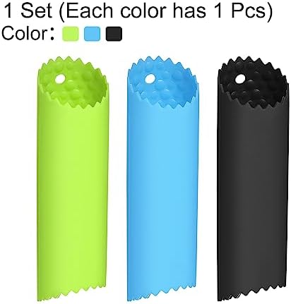 uxcell Garlic Peeler Skin Remover Roller Keeper, Silicone Garlic Peeler Tube Non Slip 5.12inch Long for Useful Kitchen Tools, Black/Blue/Green